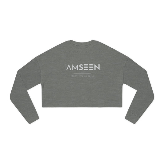 I Am Seen Cropped Sweatshirt - Matthew 10:29-31 Faith Graphic | Pure Print Edition
