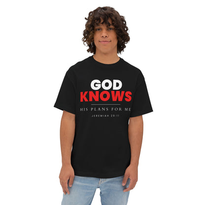 God Knows Oversized Tee - Jeremiah 29:11 Faith Graphic Tee | Oversized Edition