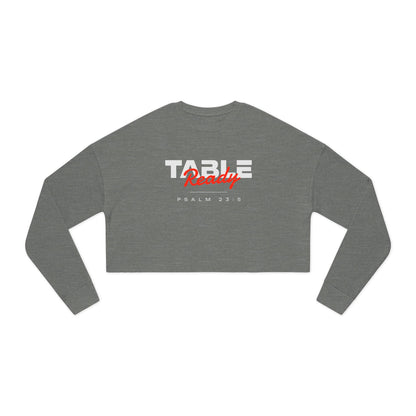 Table Ready Cropped Sweatshirt - Psalm 23:5 Faith Graphic