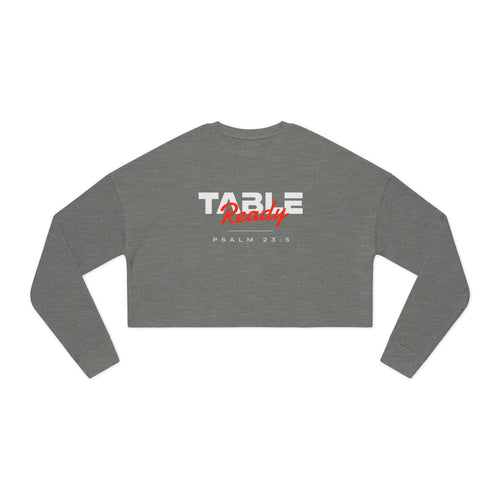 Table Ready Cropped Sweatshirt - Psalm 23:5 Faith Graphic