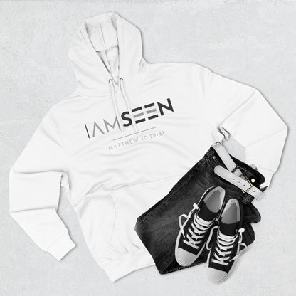 I Am Seen Pullover Hoodie - Matthew 10:29-31 Christian Sweatshirt | Contrast Edition