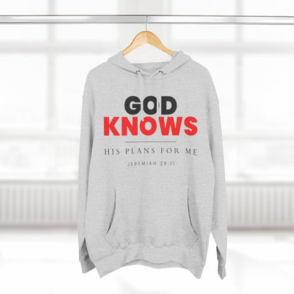 God Knows Pullover Hoodie - Jeremiah 29:11 Christian Sweatshirt