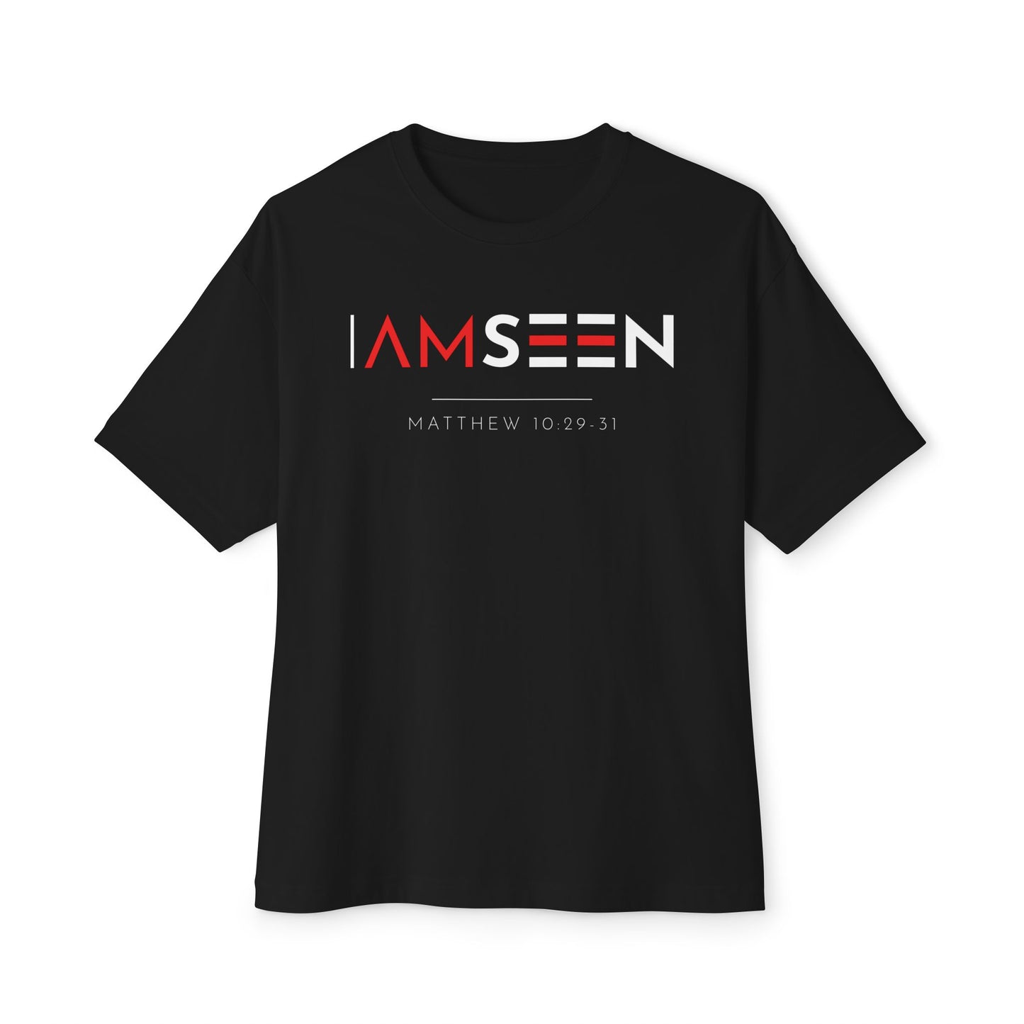 I Am Seen Oversized Tee - Matthew 10:29-31 Faith Graphic Tee | Oversized Edition