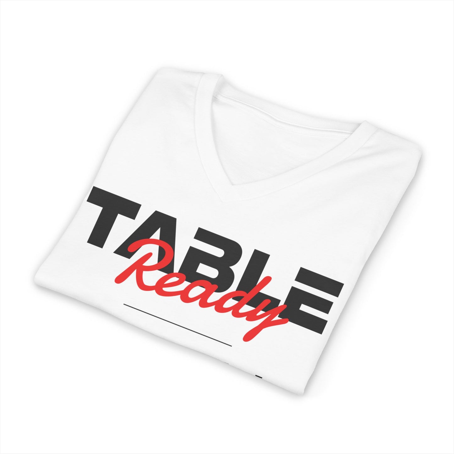 Table Ready V-Neck Tee - Psalm 23:5 Faith Graphic Tee