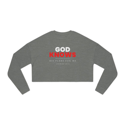 God Knows Cropped Sweatshirt - Jeremiah 29:11 Faith Graphic