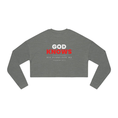 God Knows Cropped Sweatshirt - Jeremiah 29:11 Faith Graphic