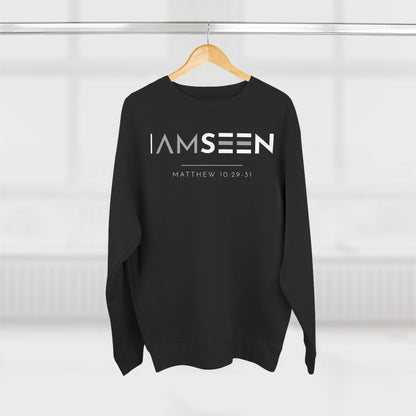I Am Seen Crewneck Sweatshirt - Matthew 10:29-31 Christian Fleece | Contrast Edition