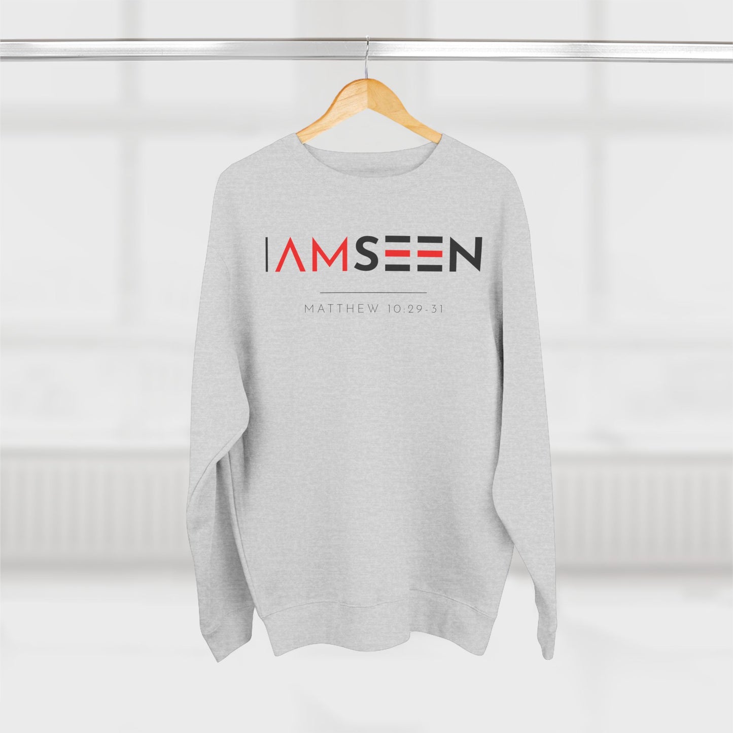 I Am Seen Crewneck Sweatshirt - Matthew 10:29-31 Christian Fleece