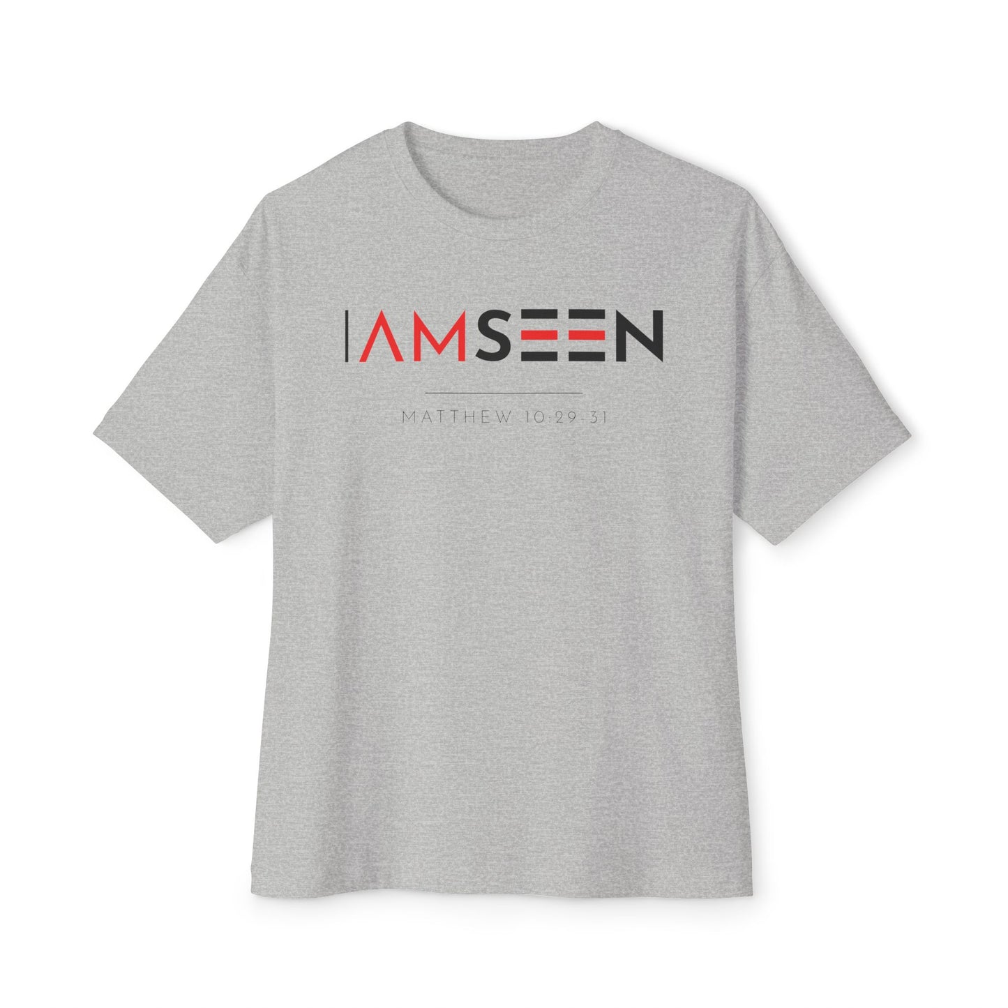 I Am Seen Oversized Tee - Matthew 10:29-31 Faith Graphic Tee | Oversized Edition