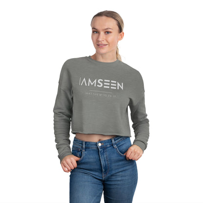 I Am Seen Cropped Sweatshirt - Matthew 10:29-31 Faith Graphic | Pure Print Edition