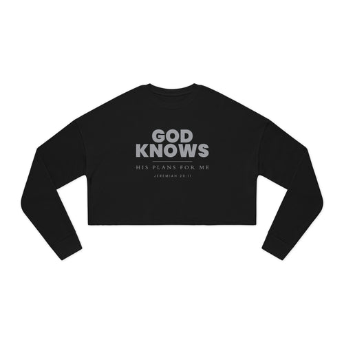 God Knows Cropped Sweatshirt - Jeremiah 29:11 Faith Graphic | Pure Print Edition