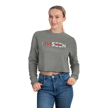 I Am Seen Cropped Sweatshirt - Matthew 10:29-31 Faith Graphic