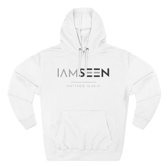 I Am Seen Pullover Hoodie - Matthew 10:29-31 Christian Sweatshirt | Contrast Edition