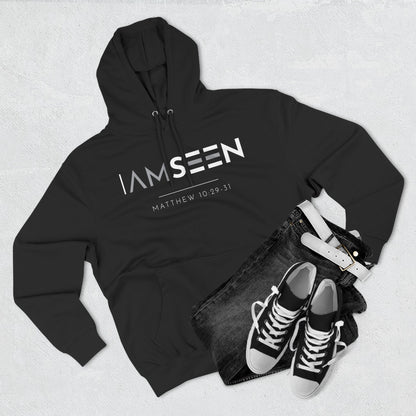 I Am Seen Pullover Hoodie - Matthew 10:29-31 Christian Sweatshirt | Contrast Edition