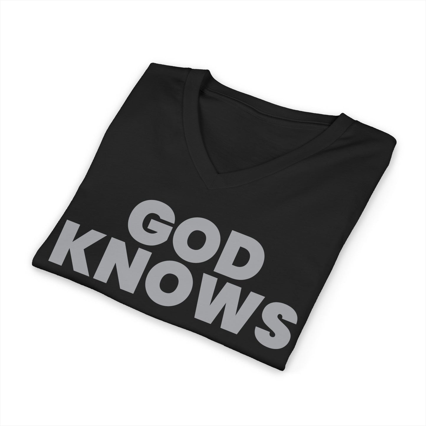God Knows V-Neck Tee - Jeremiah 29:11 Faith Graphic Tee | Pure Print Edition