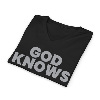 God Knows V-Neck Tee - Jeremiah 29:11 Faith Graphic Tee | Pure Print Edition