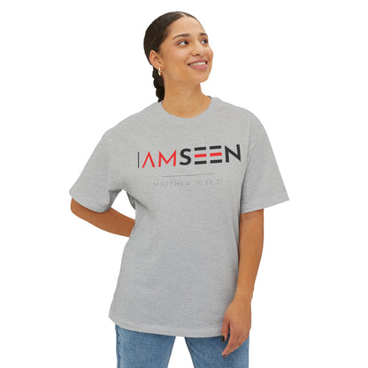 I Am Seen Oversized Tee - Matthew 10:29-31 Faith Graphic Tee | Oversized Edition