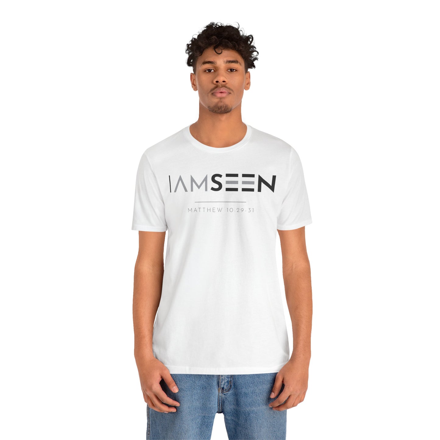 I Am Seen T-Shirt - Matthew 10:29-31 Faith Graphic Tee | Contrast Edition