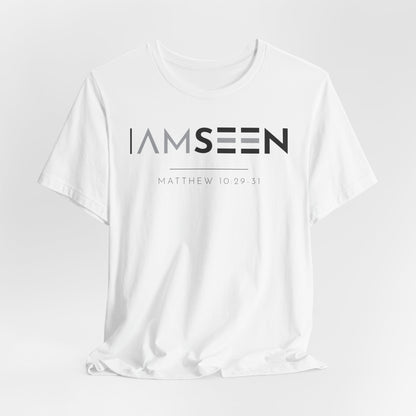 I Am Seen T-Shirt - Matthew 10:29-31 Faith Graphic Tee | Contrast Edition