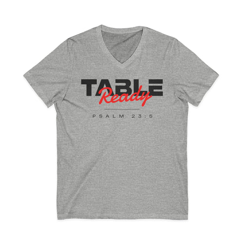 Table Ready V-Neck Tee - Psalm 23:5 Faith Graphic Tee