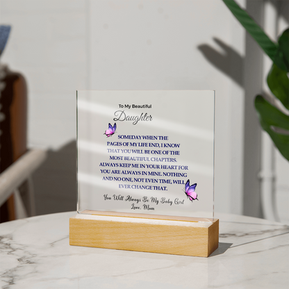 To My Beautiful Daughter | Acrylic Square Plaque