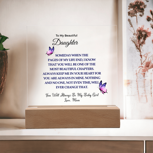 To My Beautiful Daughter | Acrylic Square Plaque